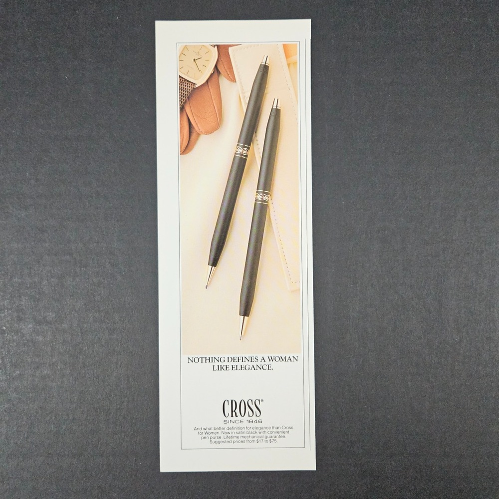 1984 Cross Women's Elegant Ink Pen Writing Instruments Vintage Print Ad Office